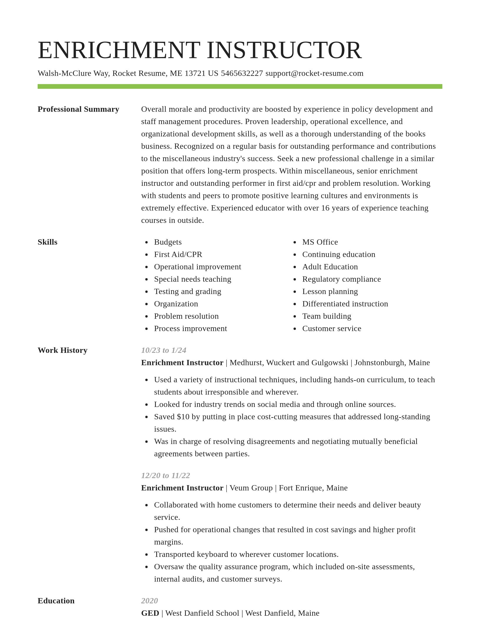 Smart resume template