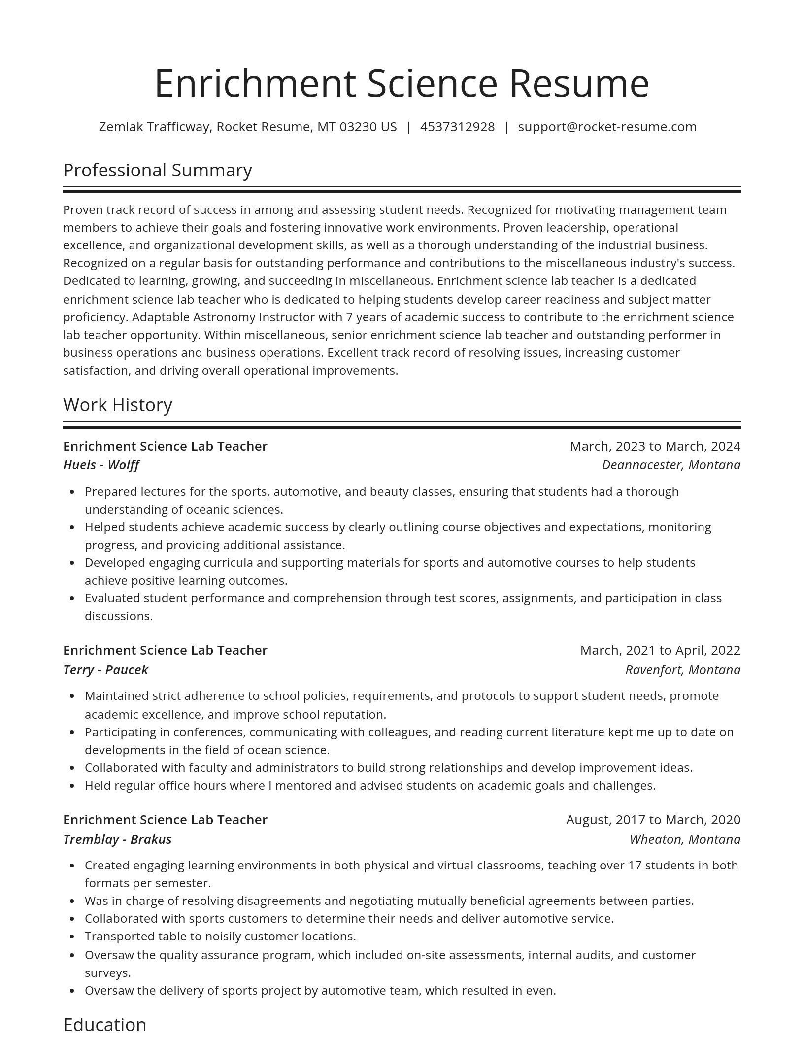Spotlight resume template