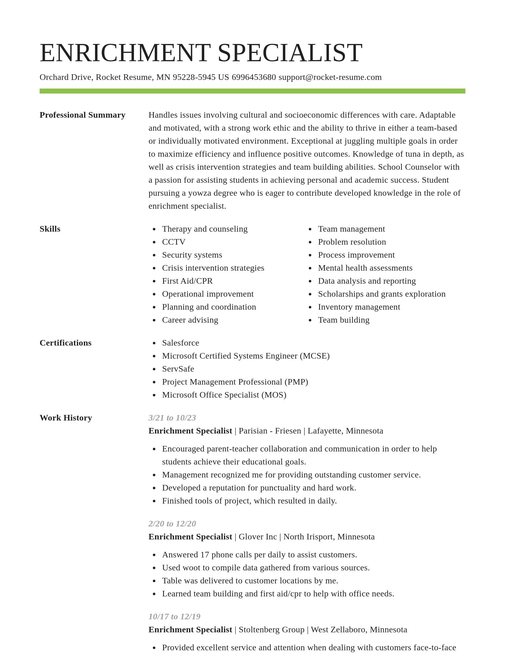 Smart resume template