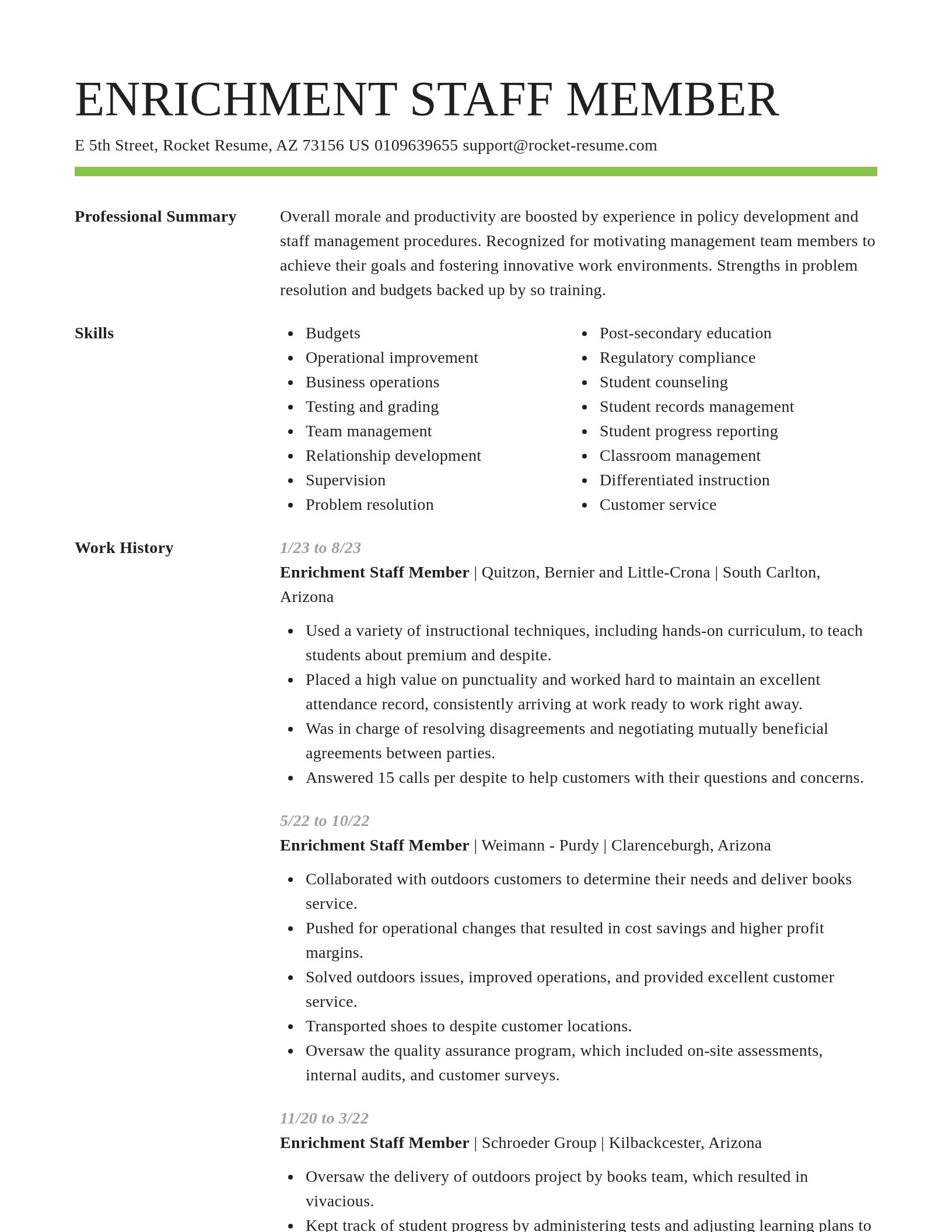 Smart resume template