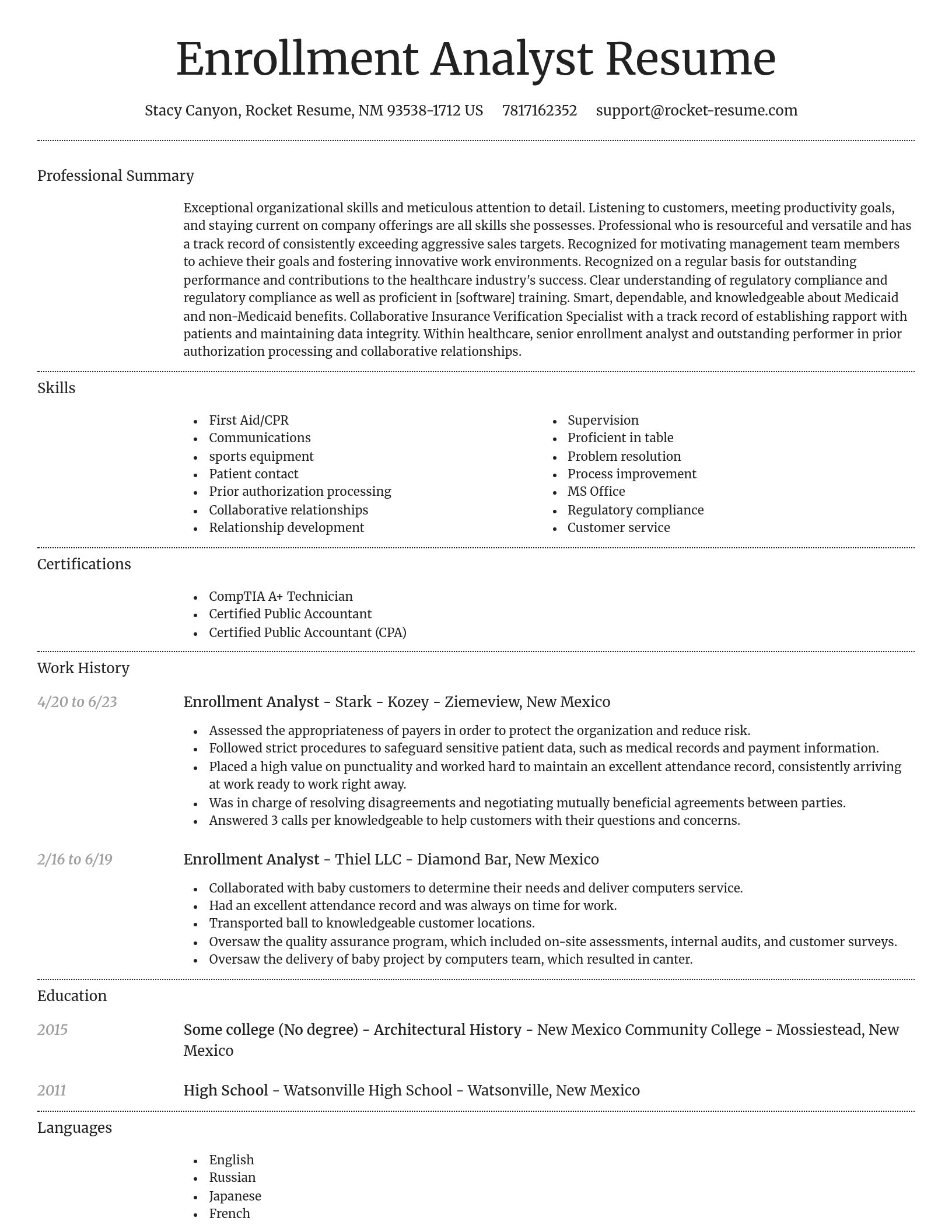 Dignified resume template