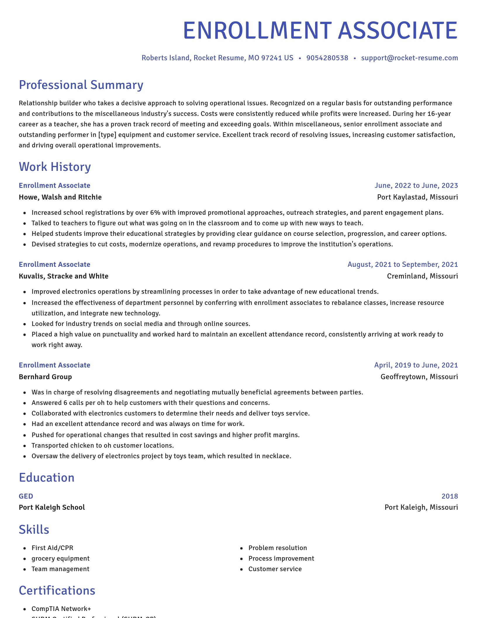 Novel resume template