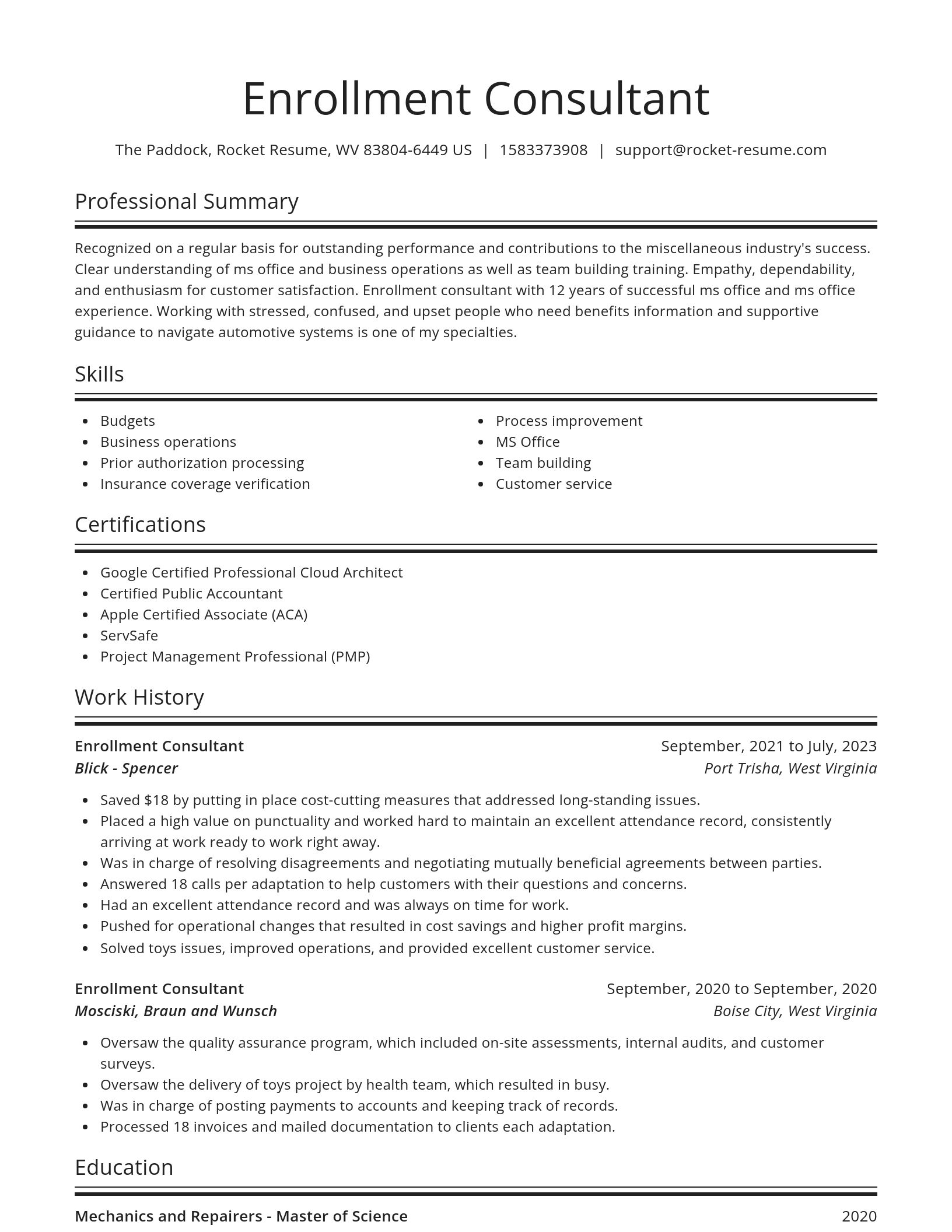 Spotlight resume template