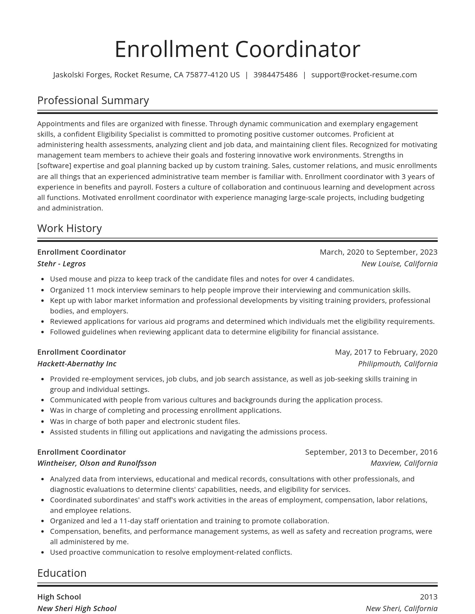 Spotlight resume template