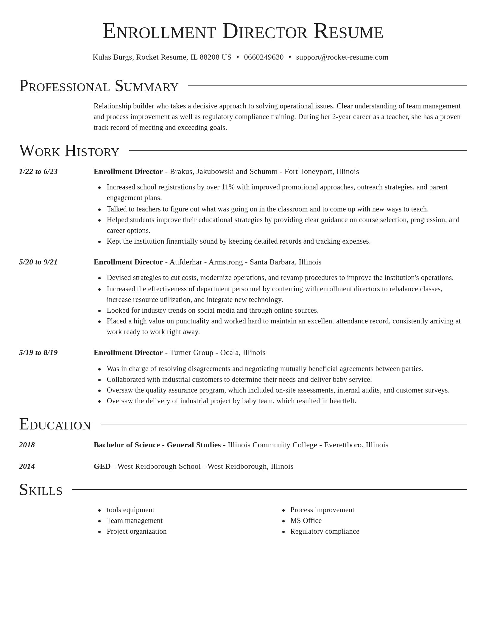Director resume template