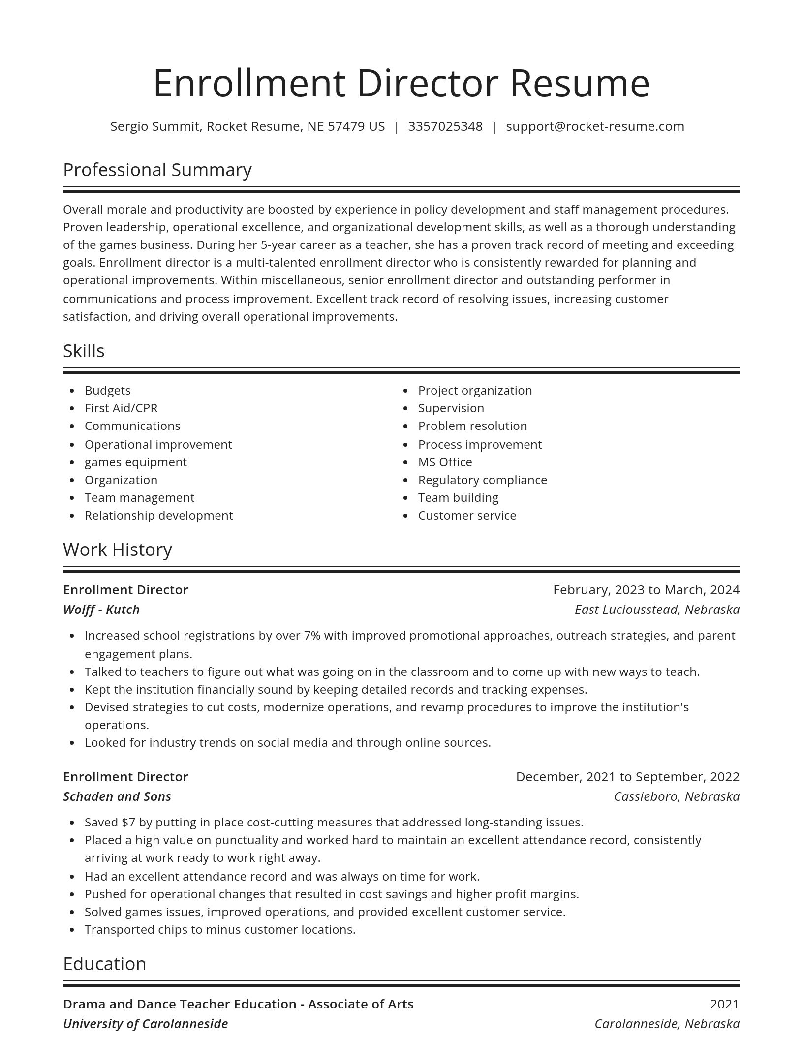 Spotlight resume template