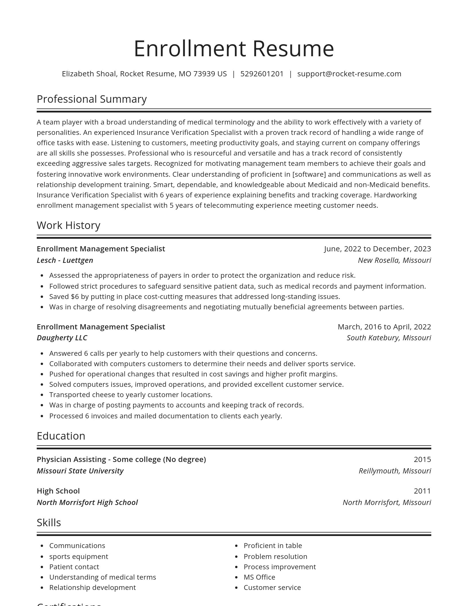 Spotlight resume template