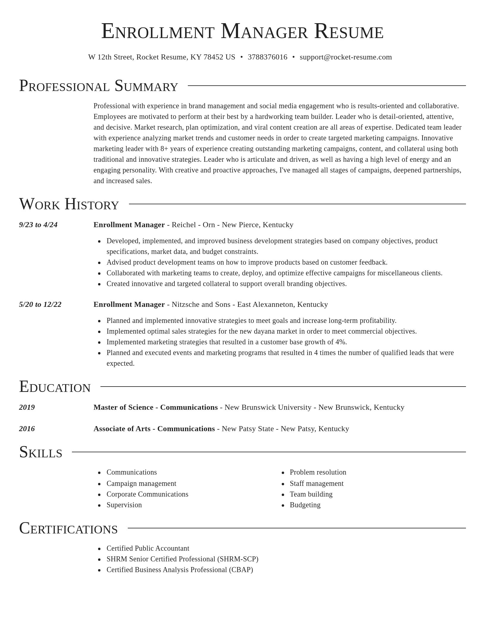 Director resume template