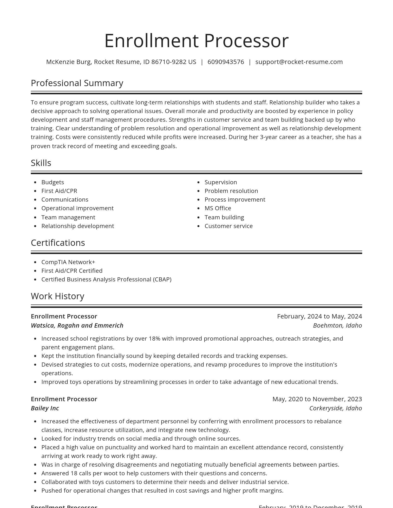 Spotlight resume template
