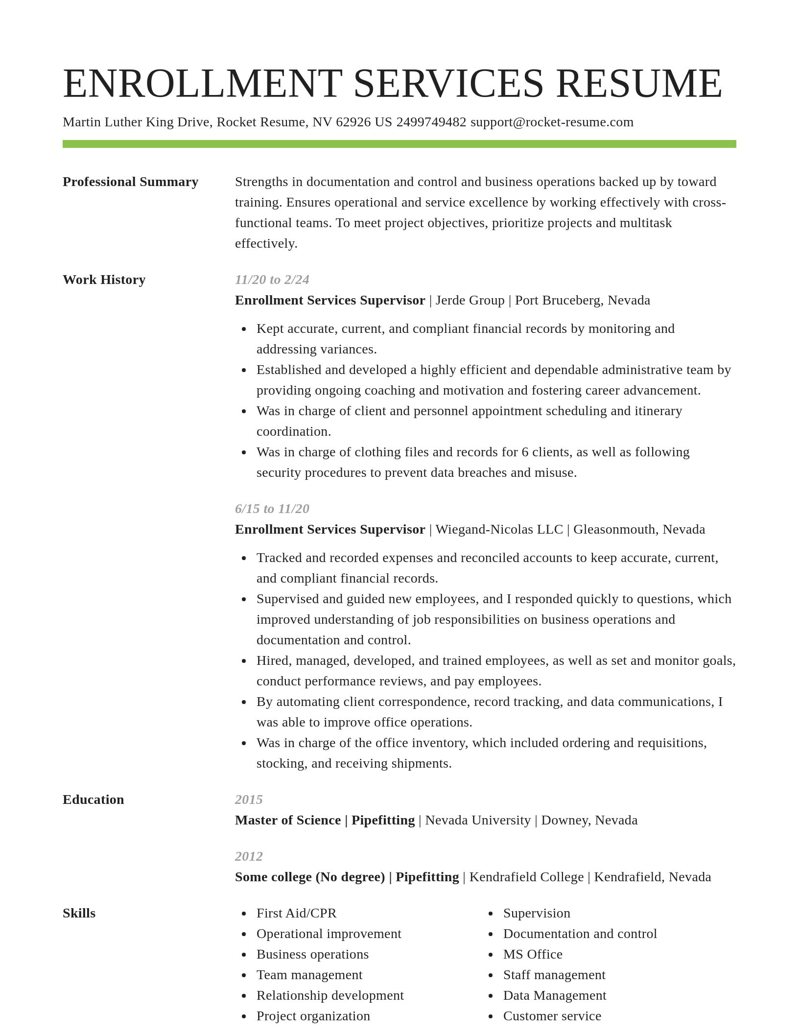 Smart resume template