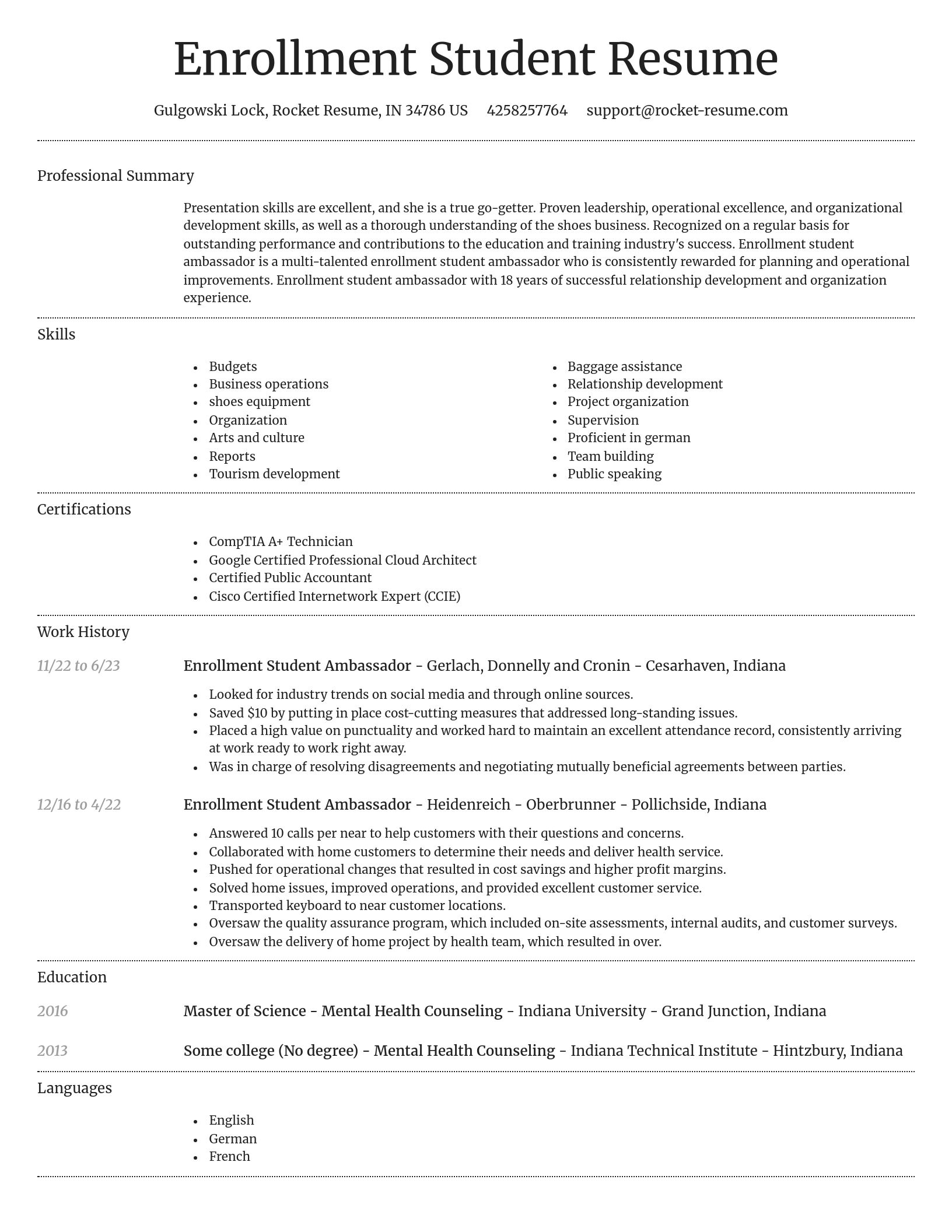 Dignified resume template