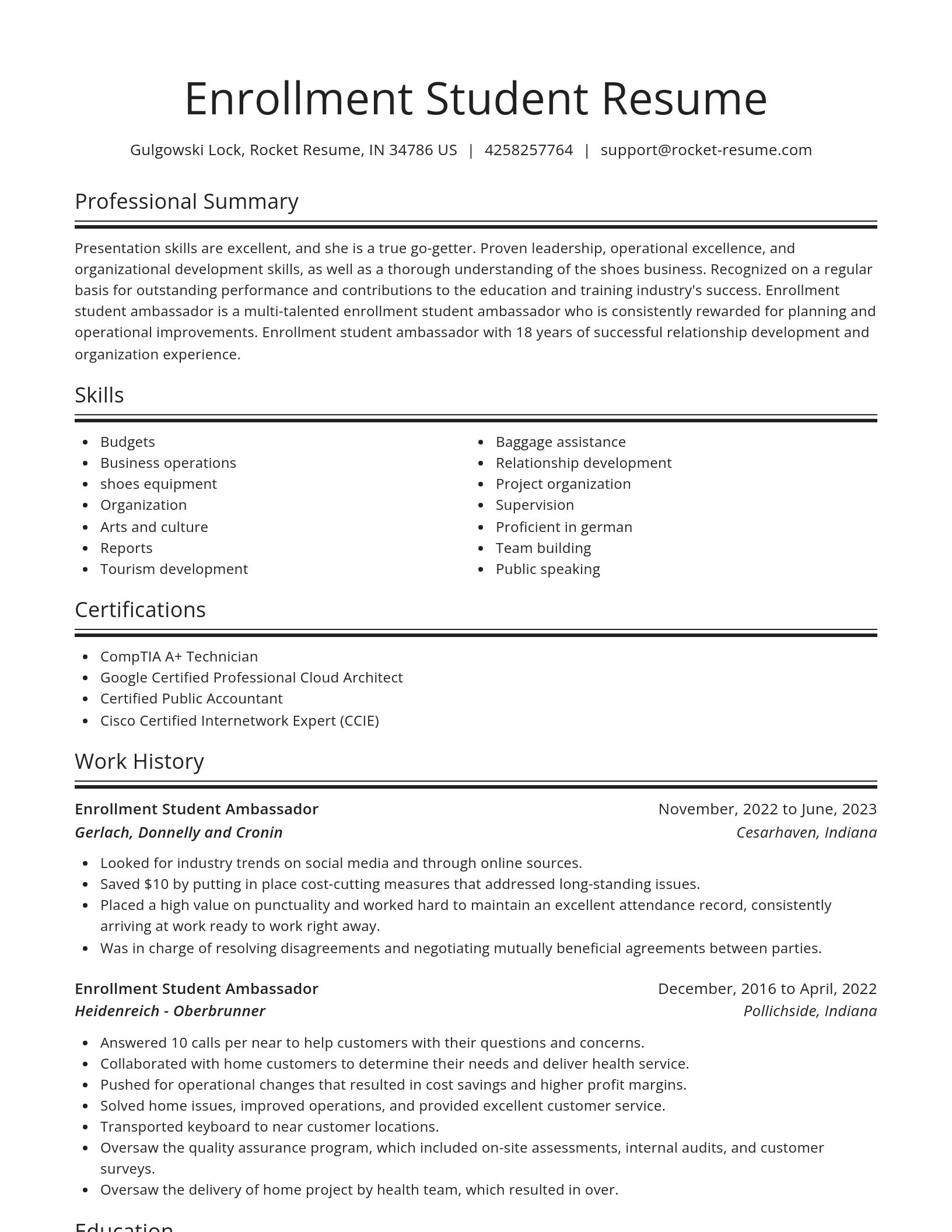 Spotlight resume template