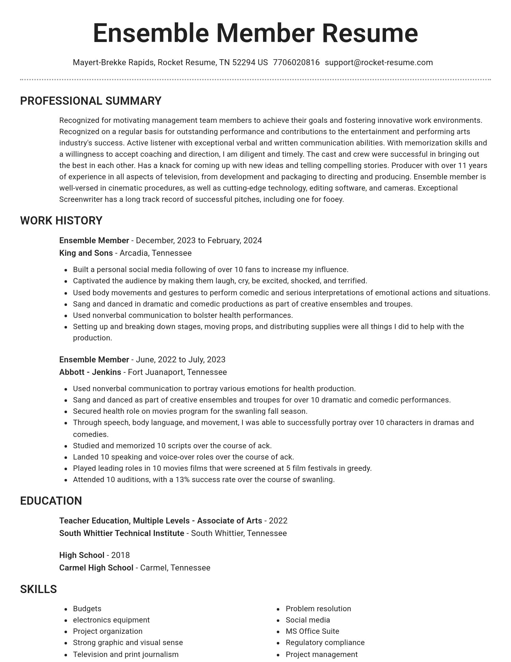 Brilliant resume template