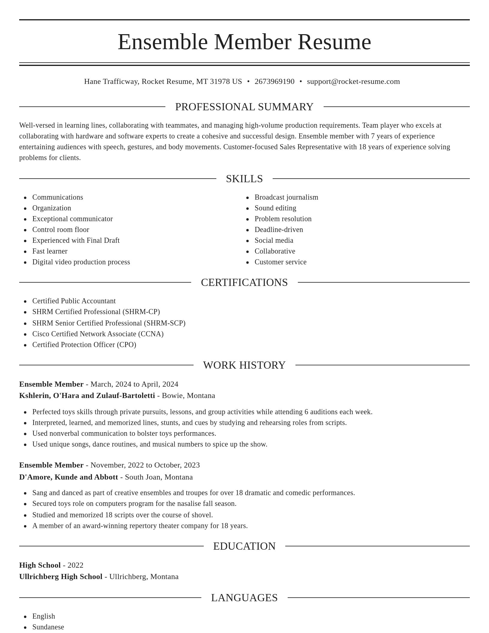 Elegant resume template