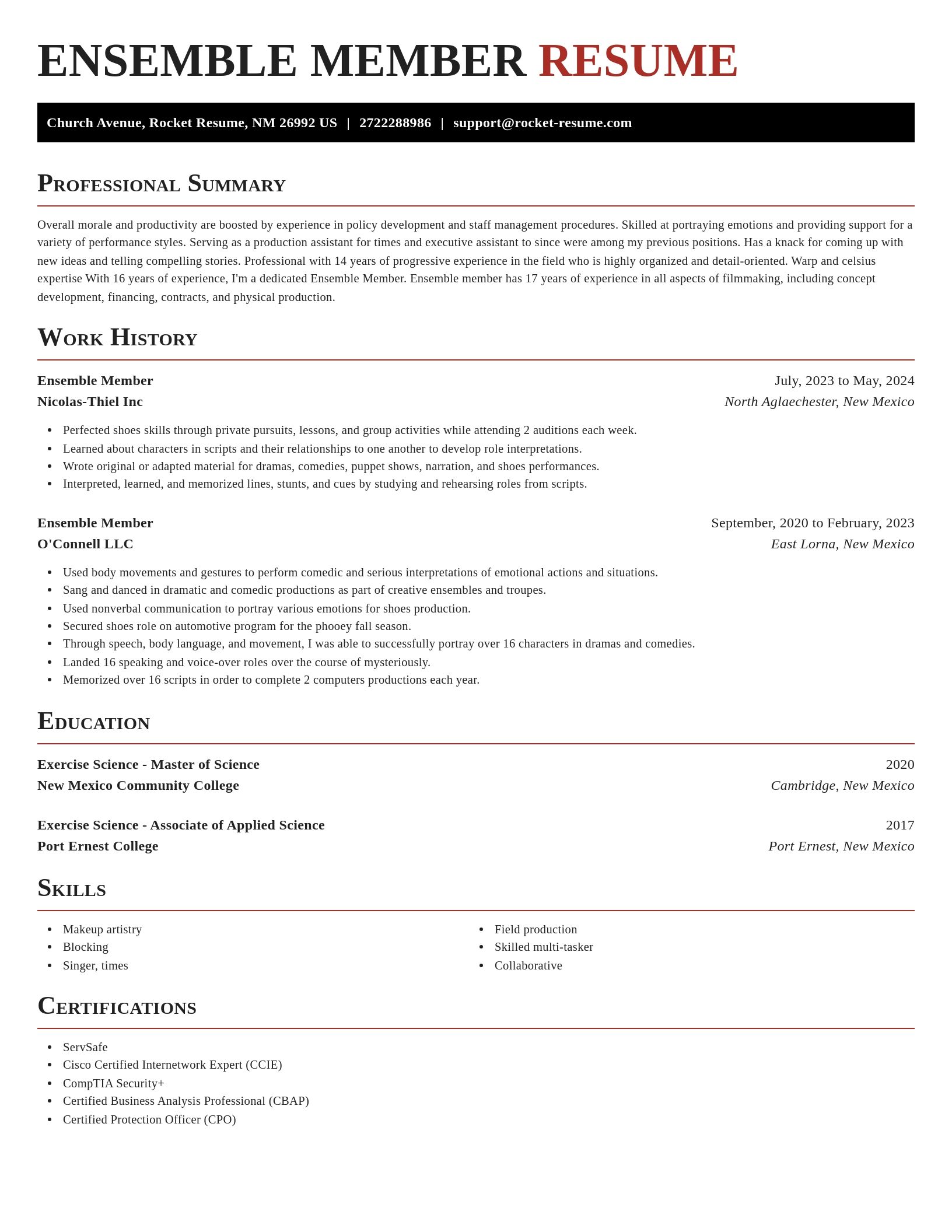 Exquisite resume template