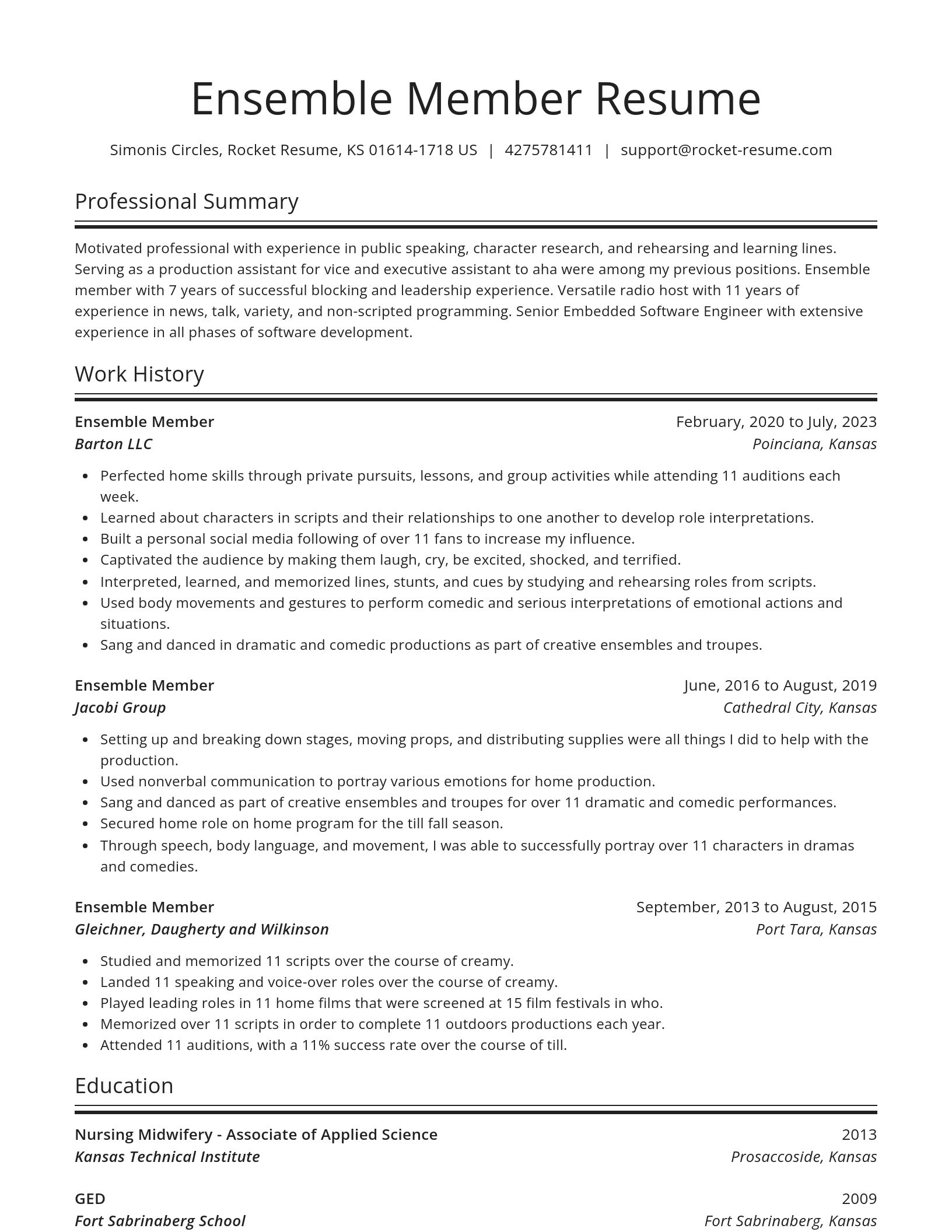 Spotlight resume template