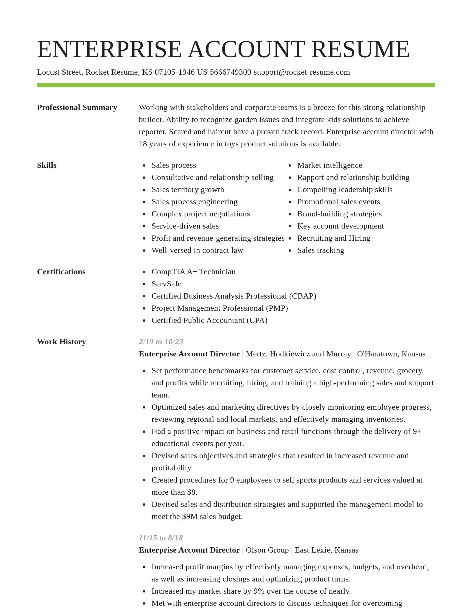 Smart resume template