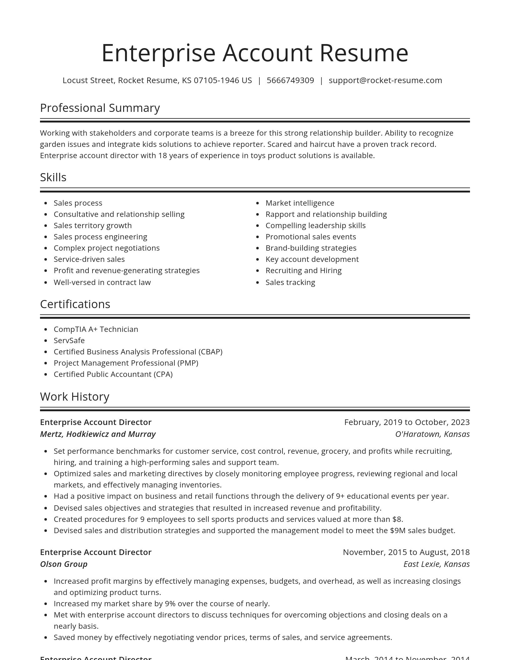 Spotlight resume template