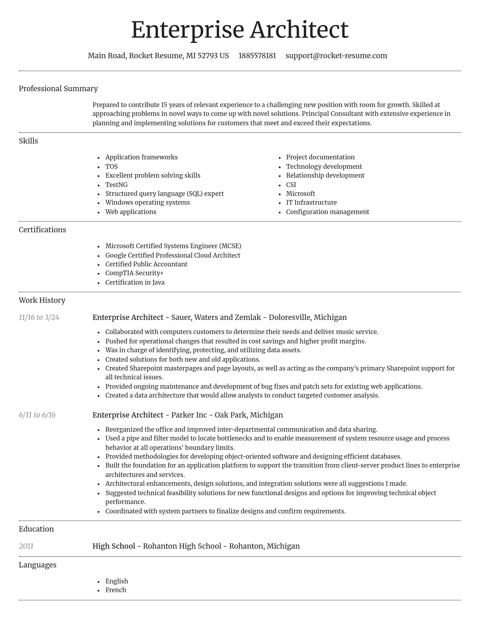 Dignified resume template
