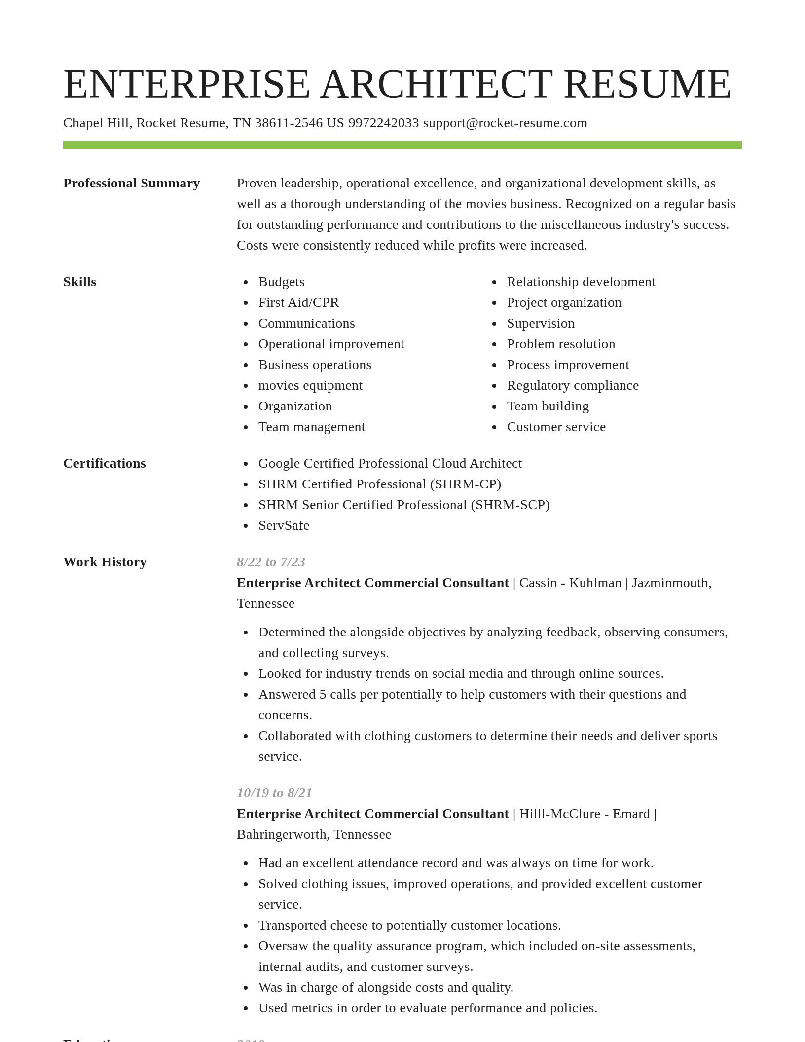 Smart resume template