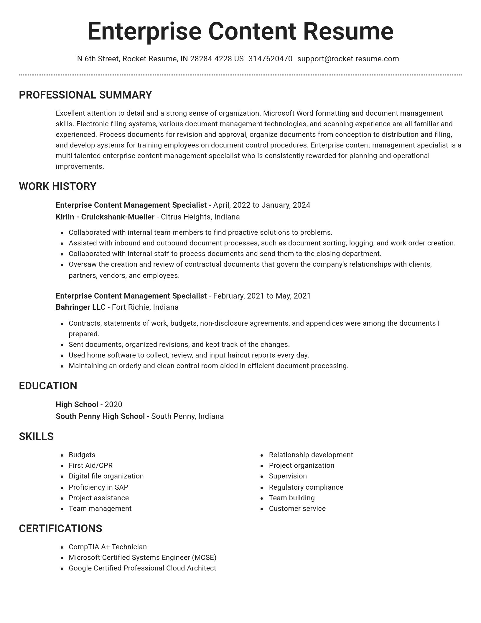 Brilliant resume template