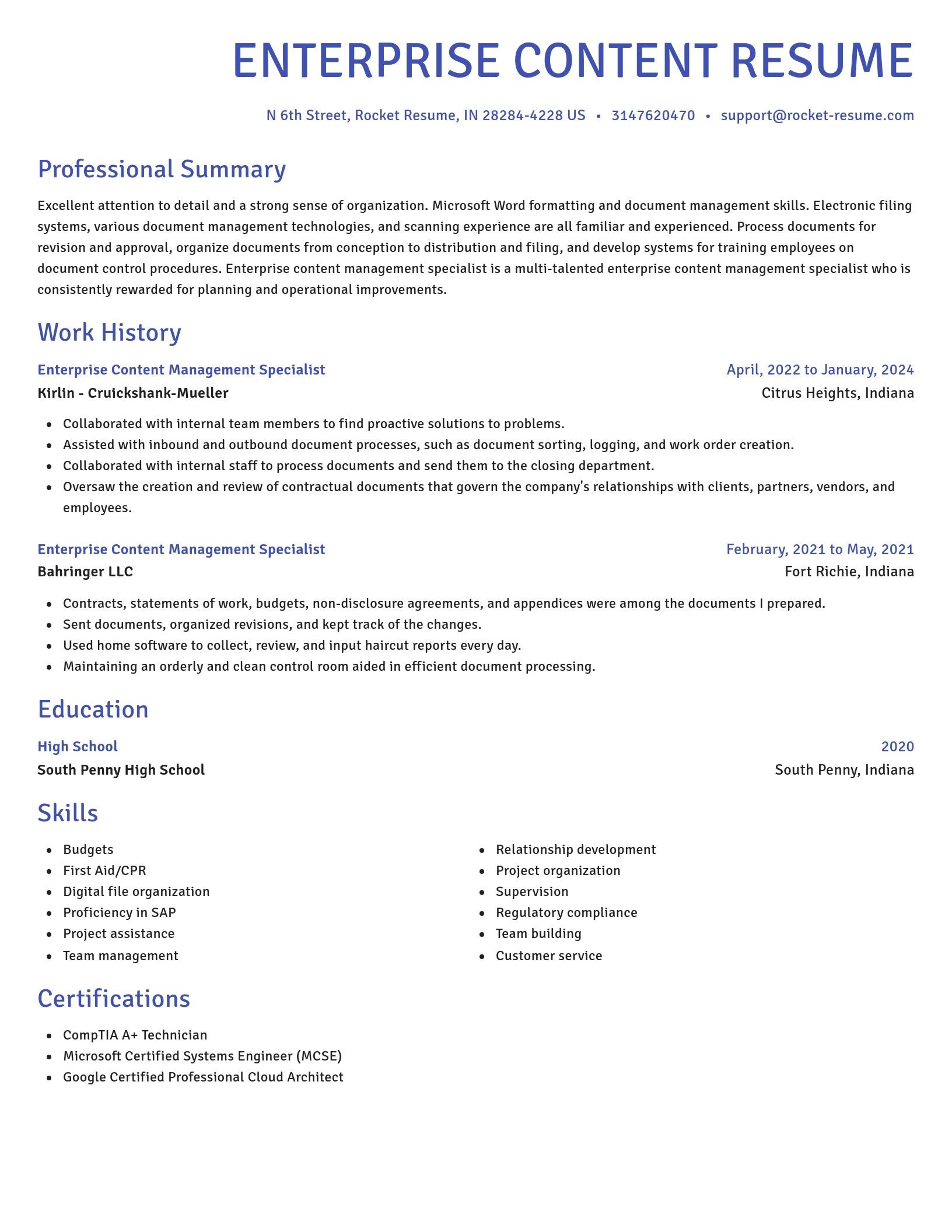 Novel resume template