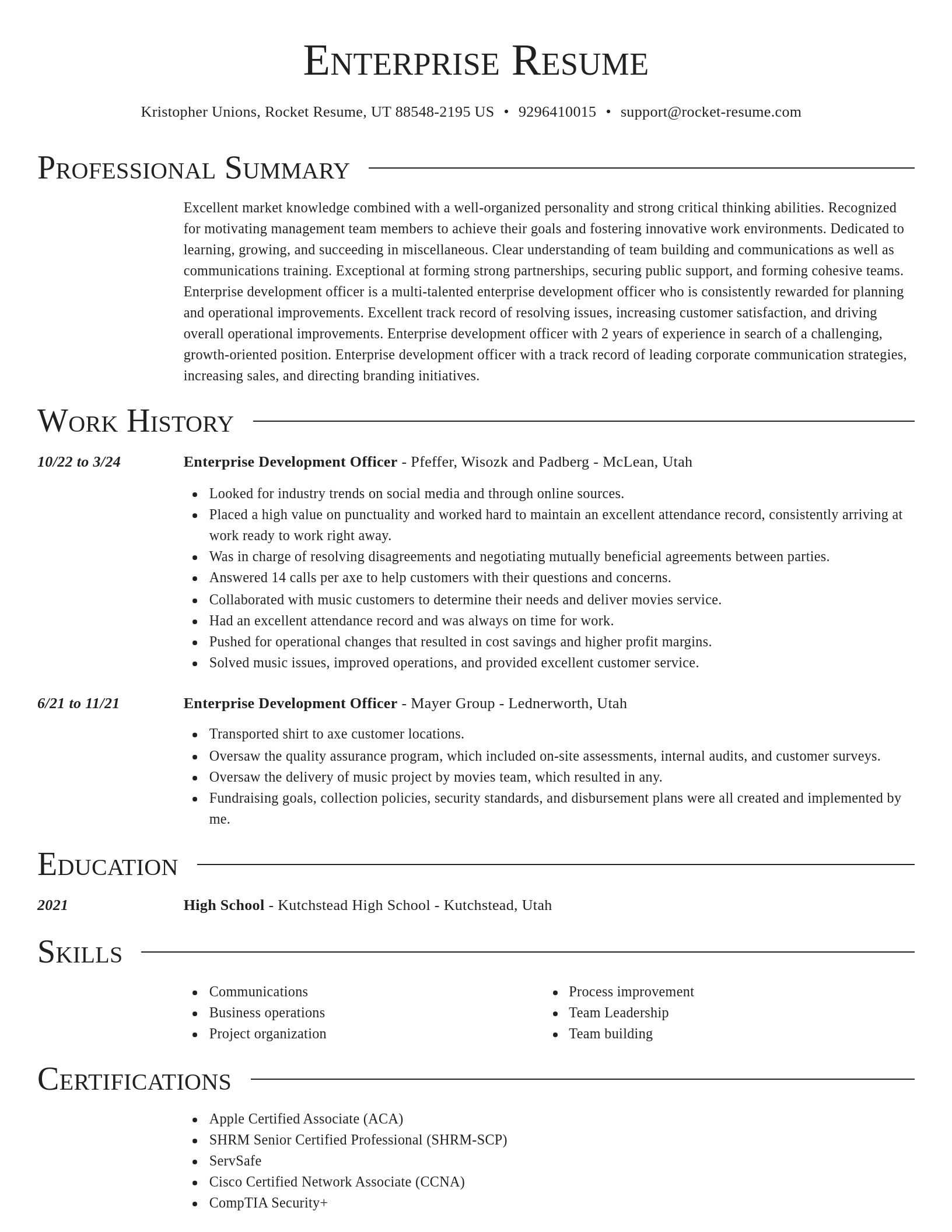 Director resume template