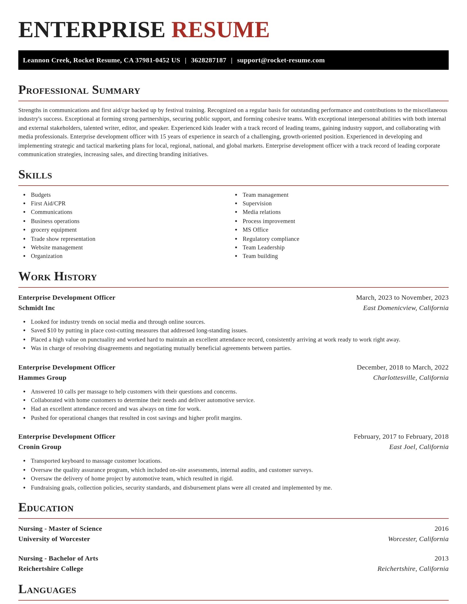 Exquisite resume template