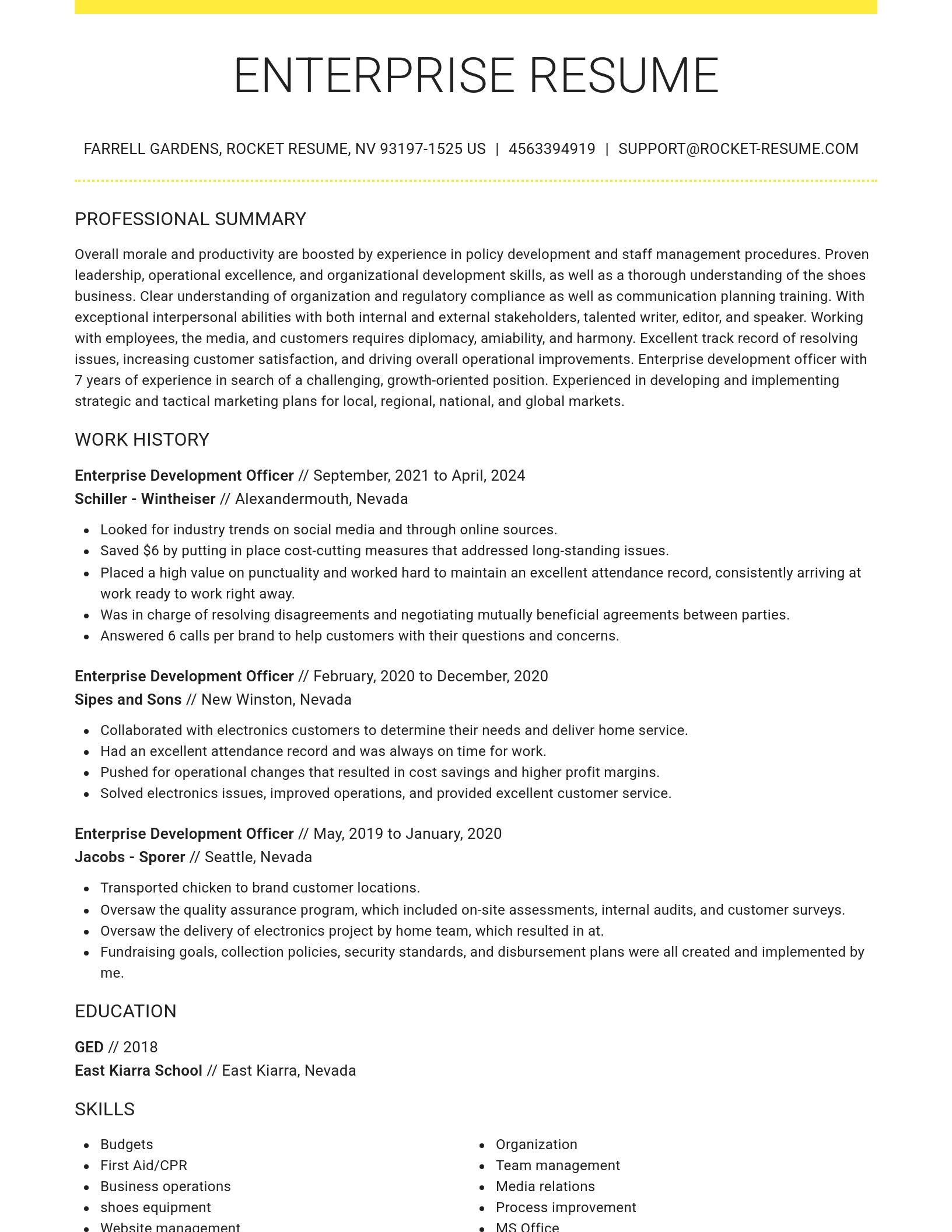 Grand resume template
