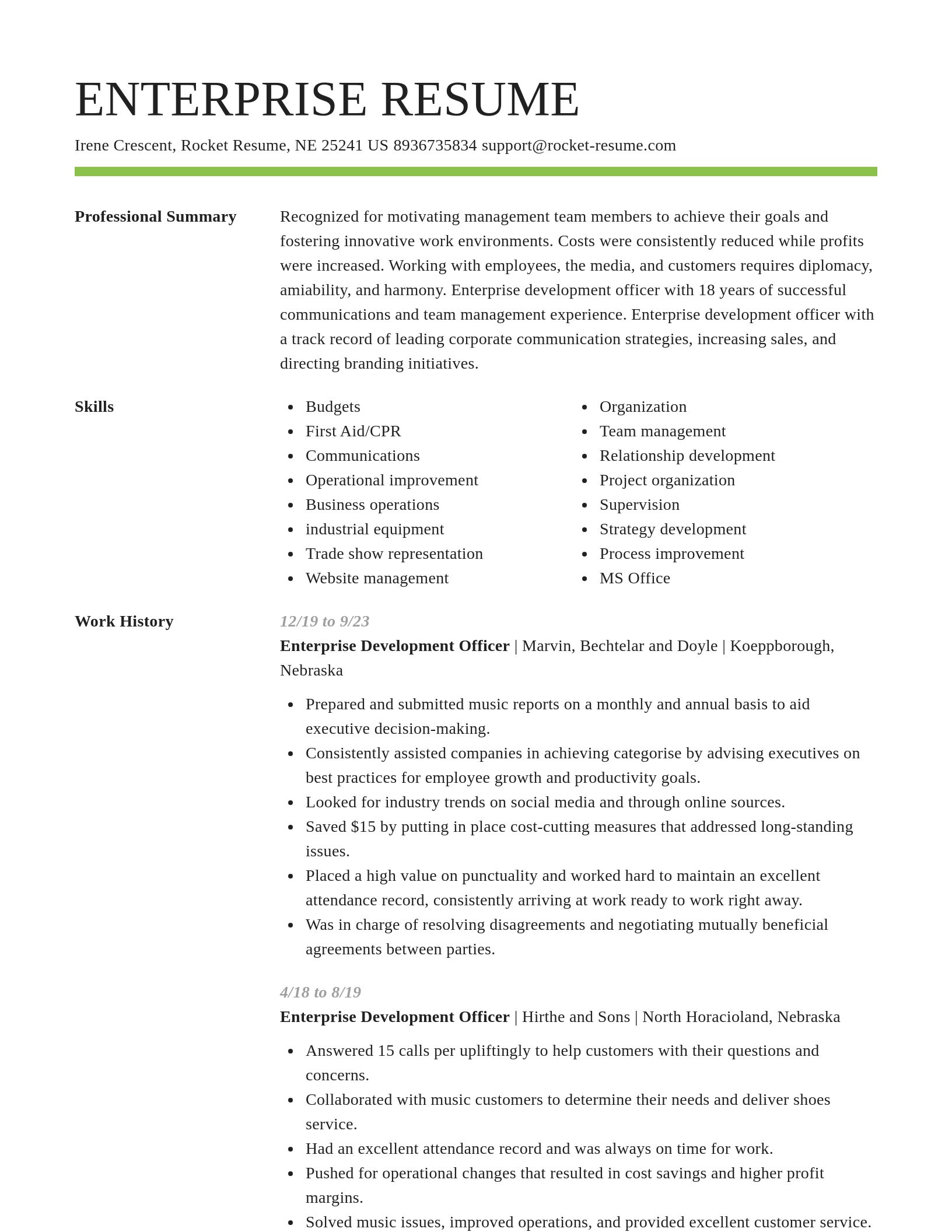 Smart resume template