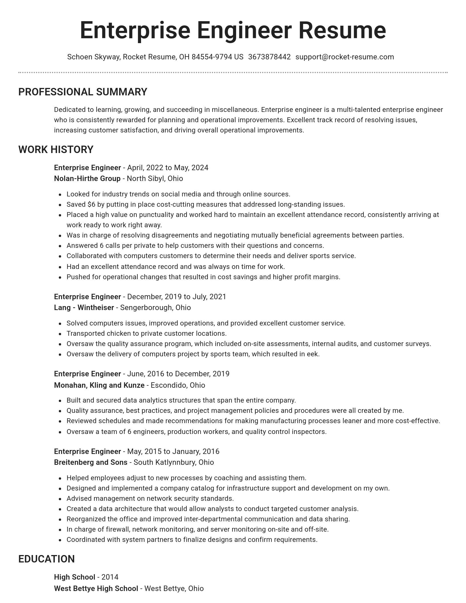 Brilliant resume template