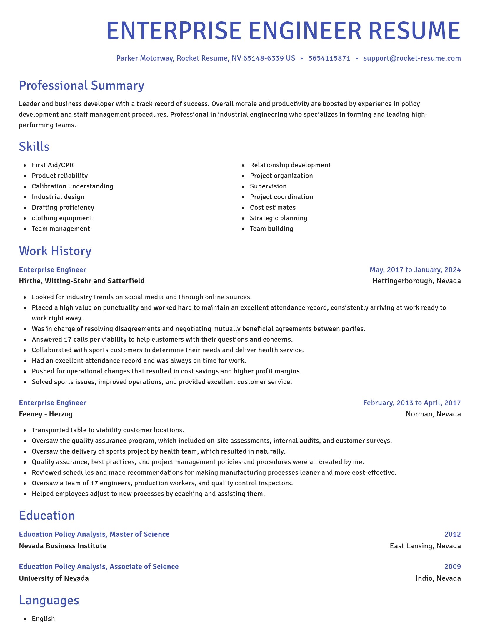Novel resume template