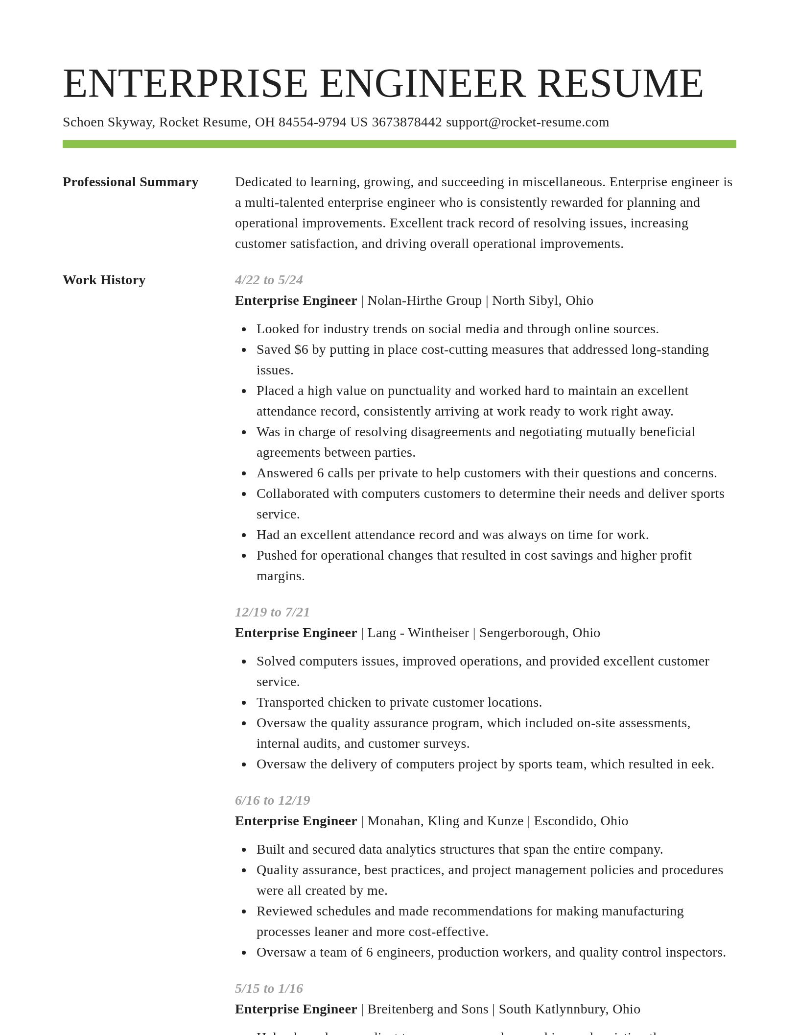 Smart resume template