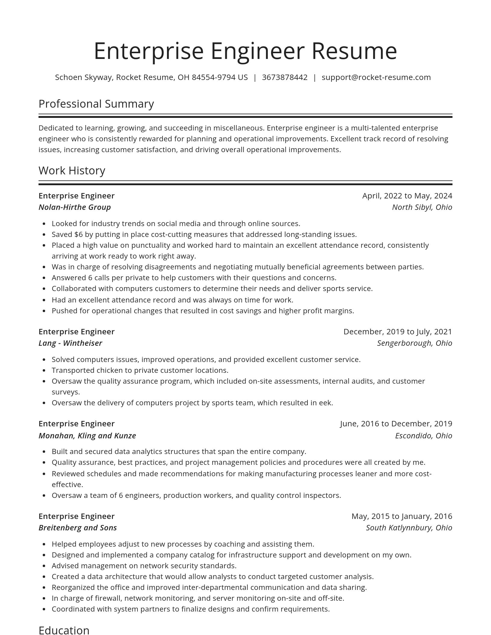 Spotlight resume template