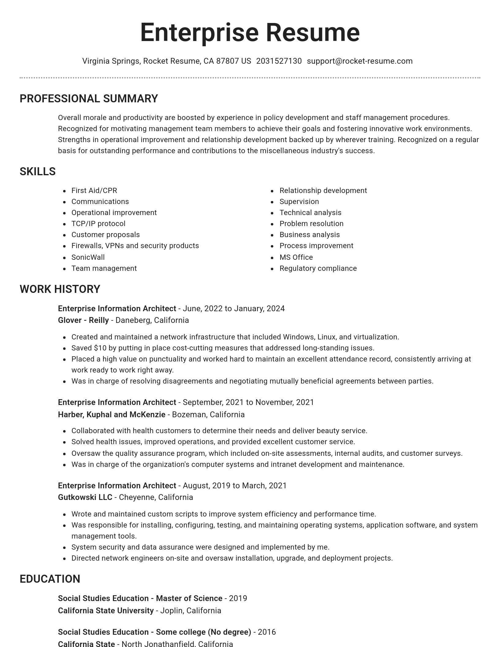 Brilliant resume template