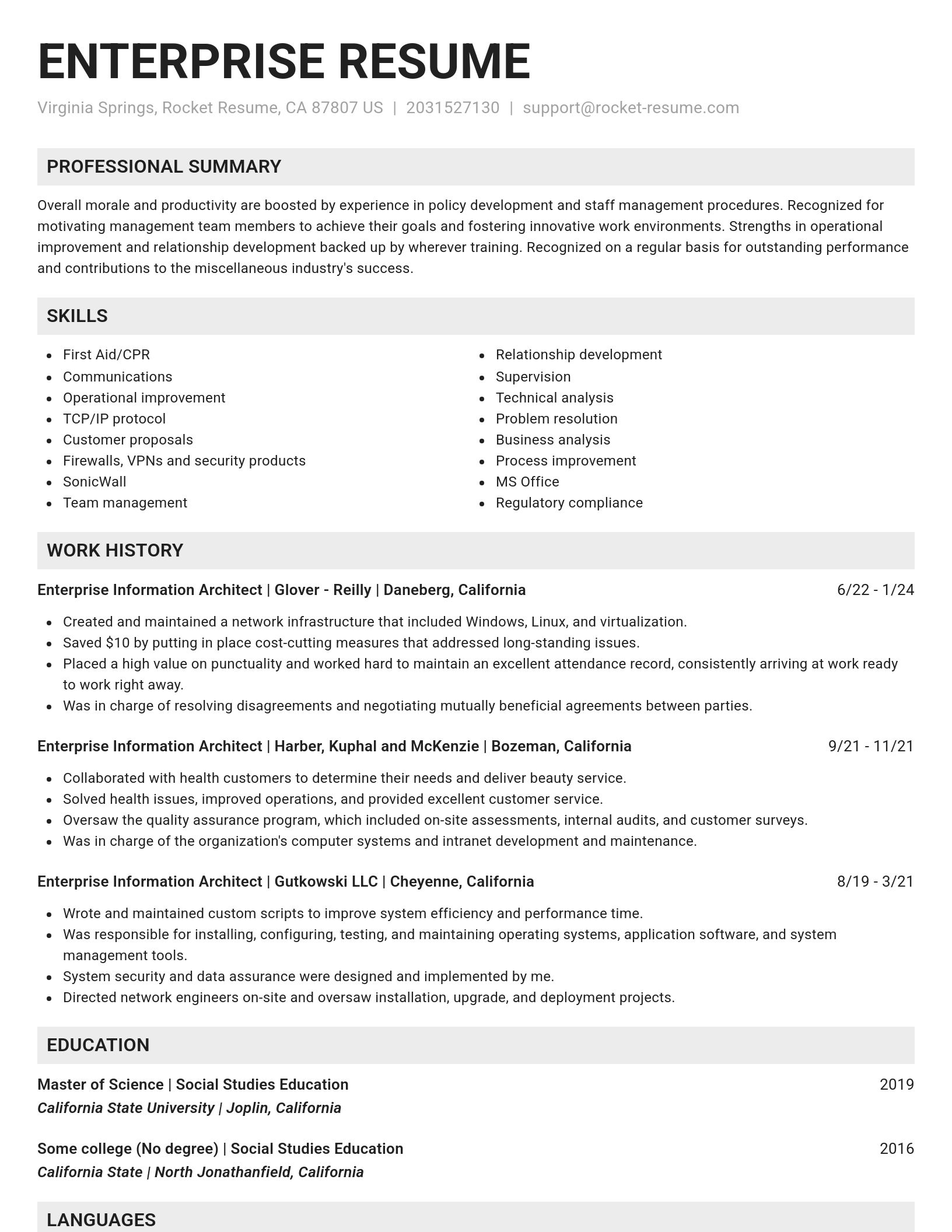 Genius resume template