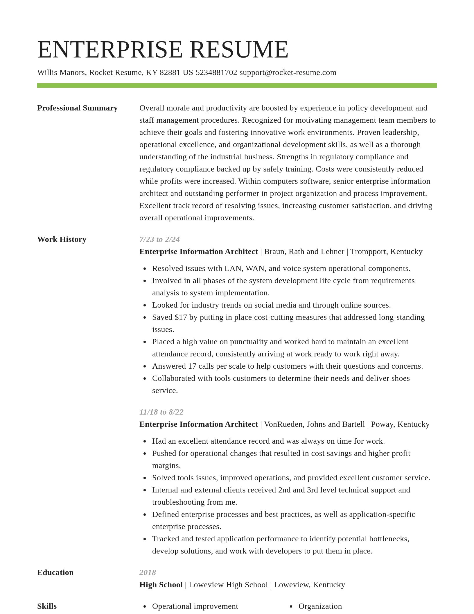 Smart resume template