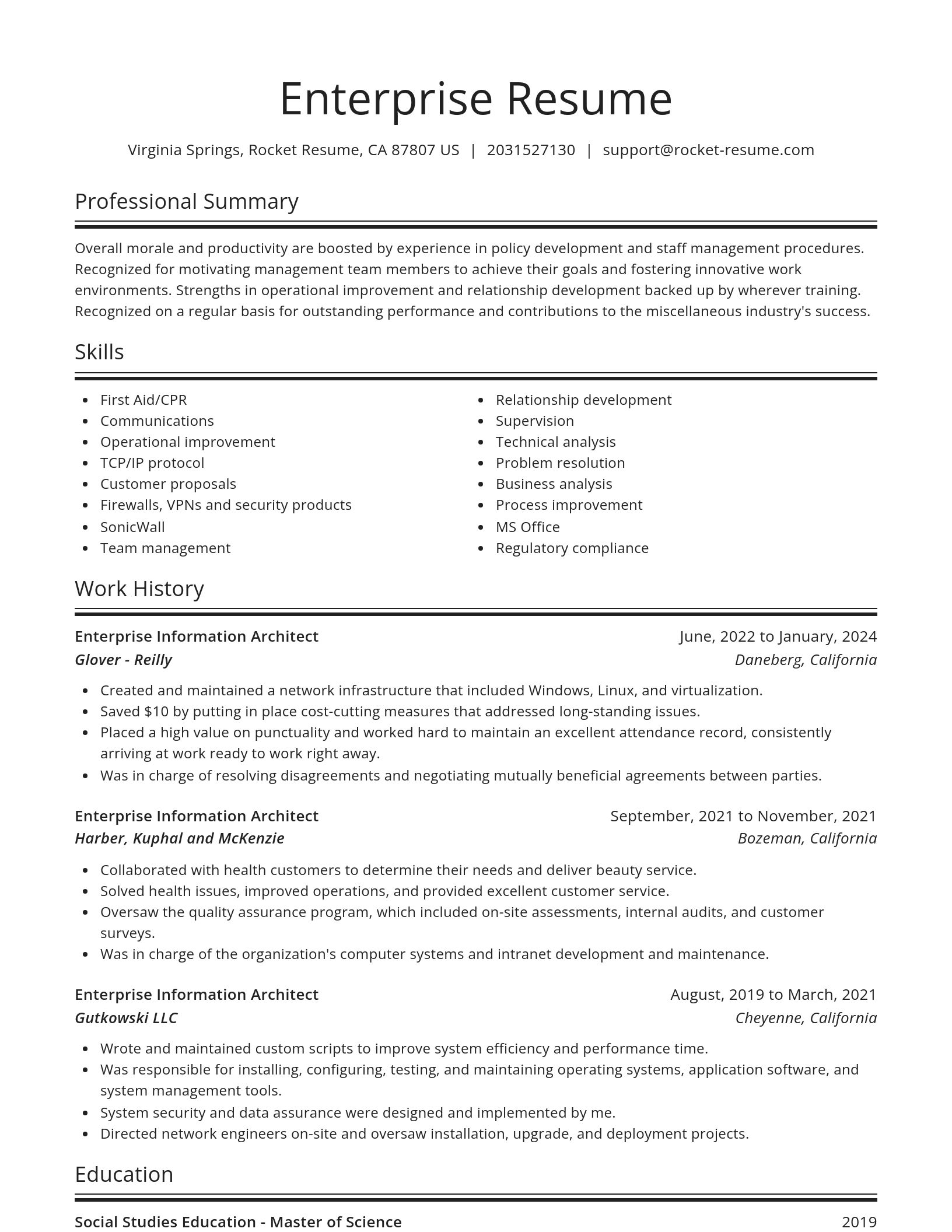 Spotlight resume template