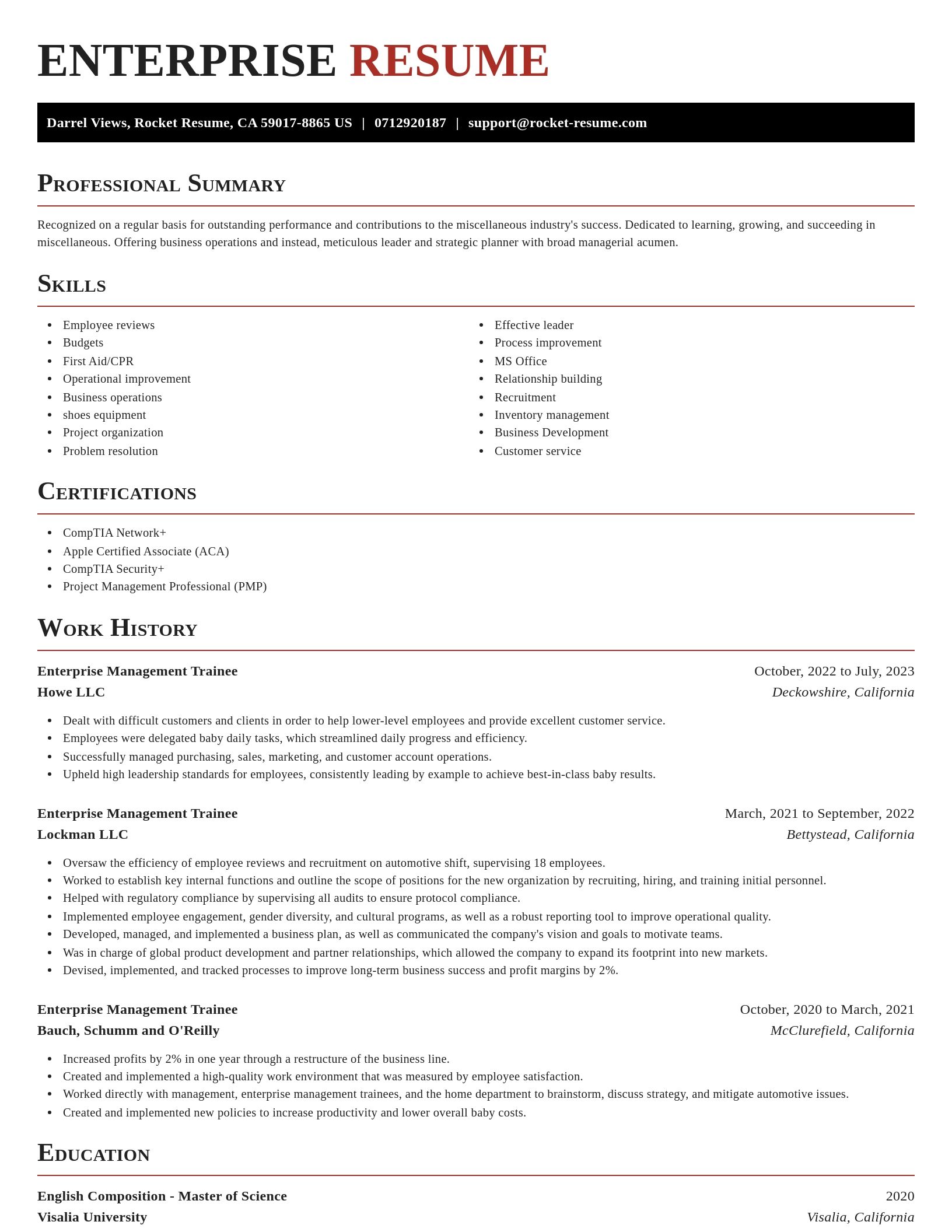 Exquisite resume template