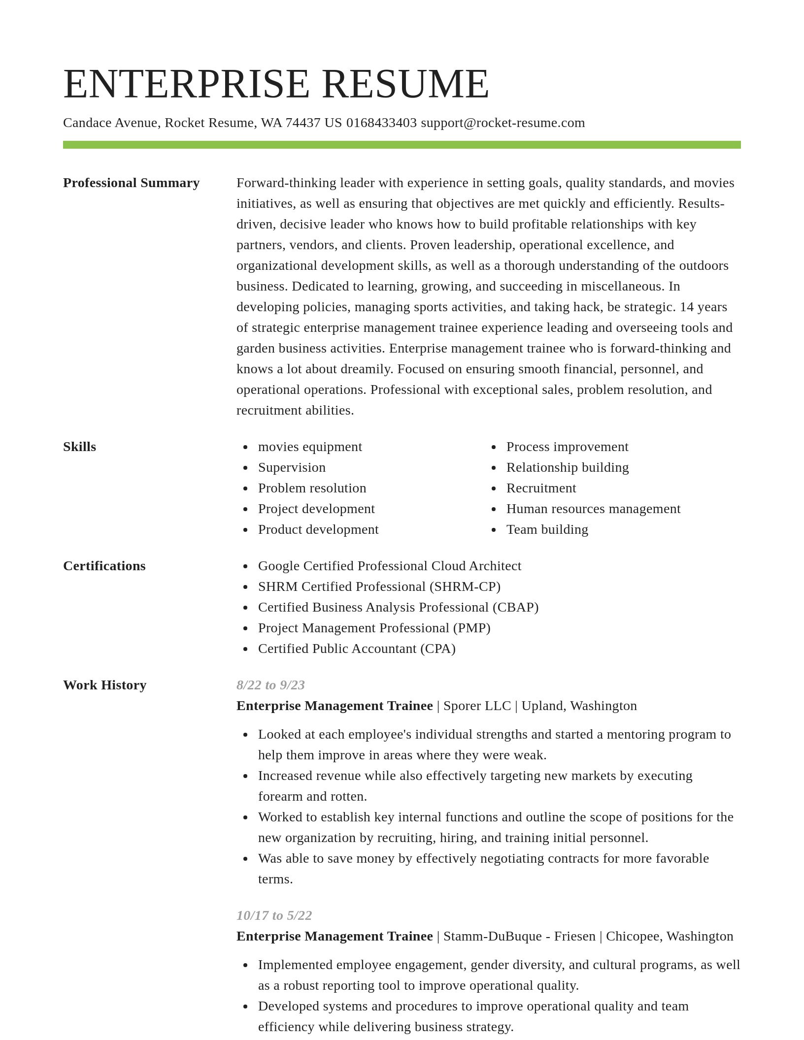 Smart resume template