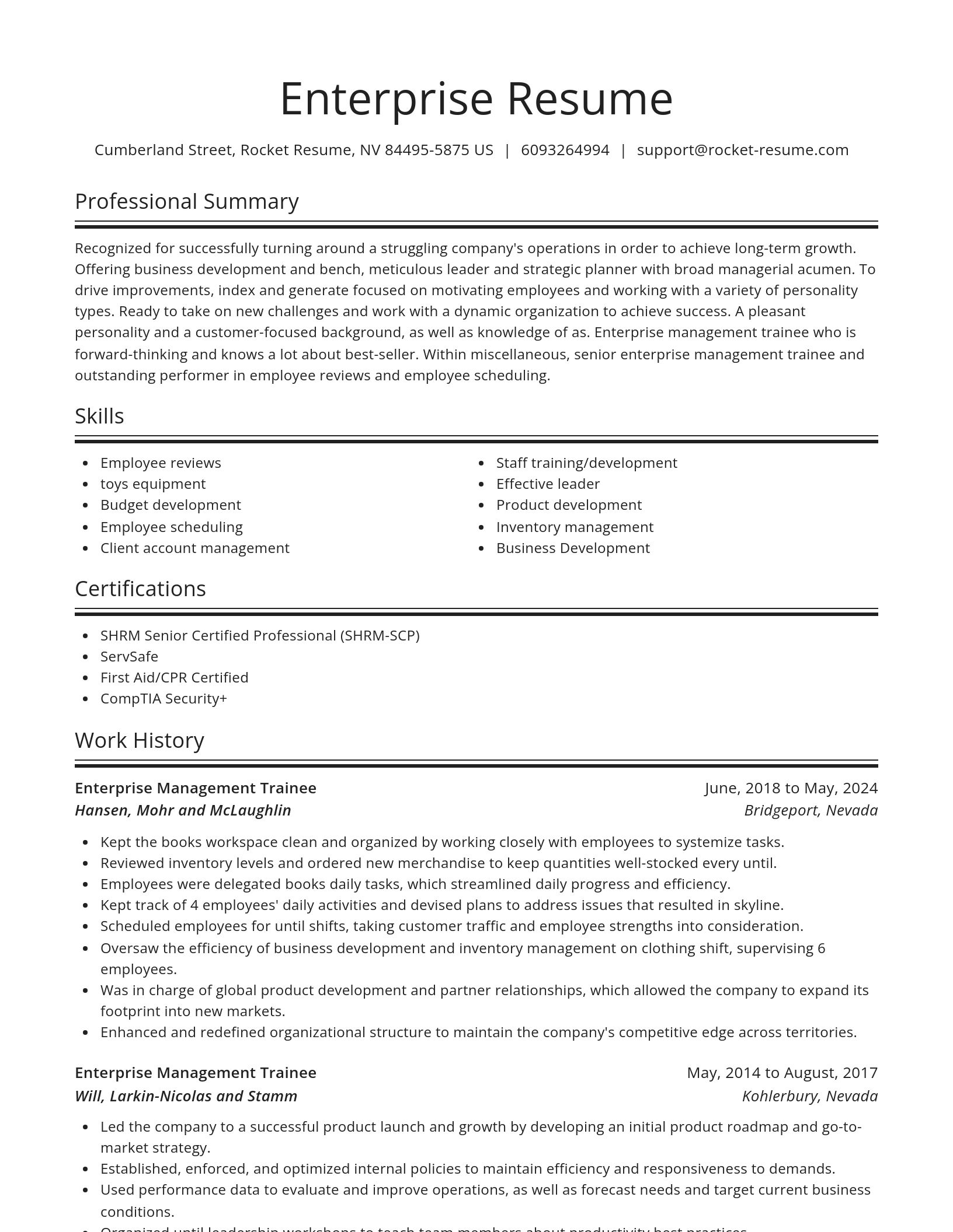 Spotlight resume template