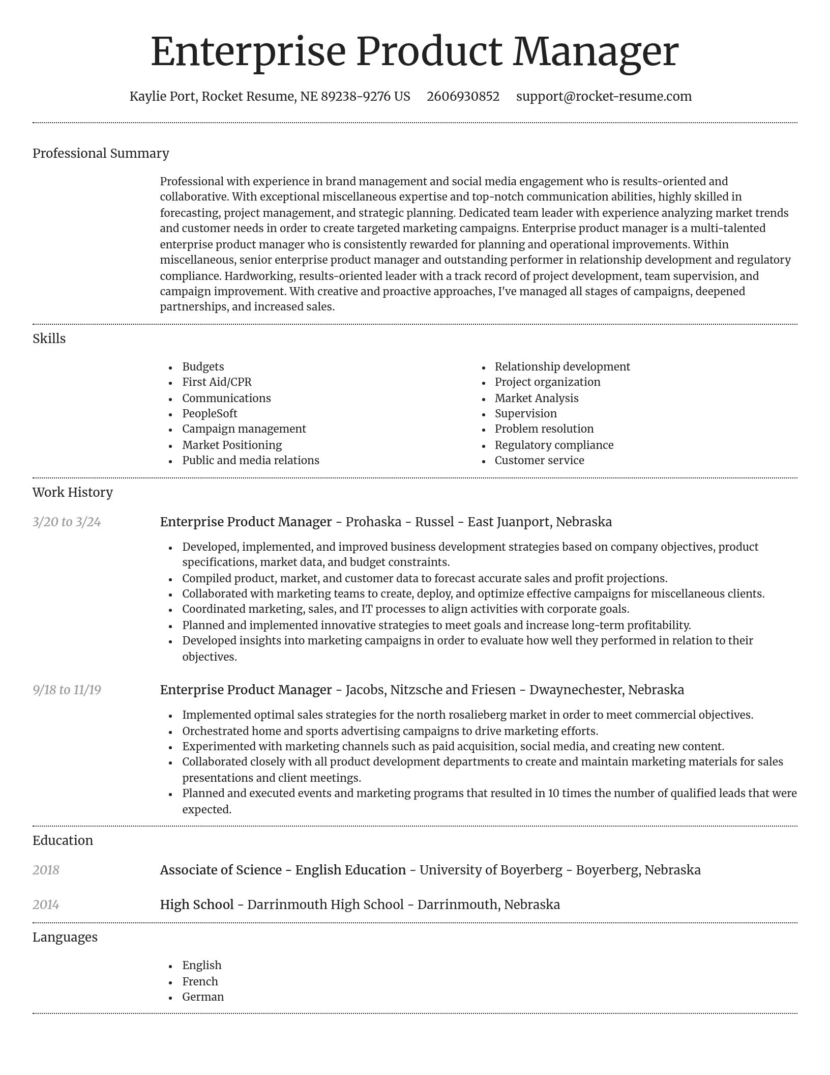 Dignified resume template