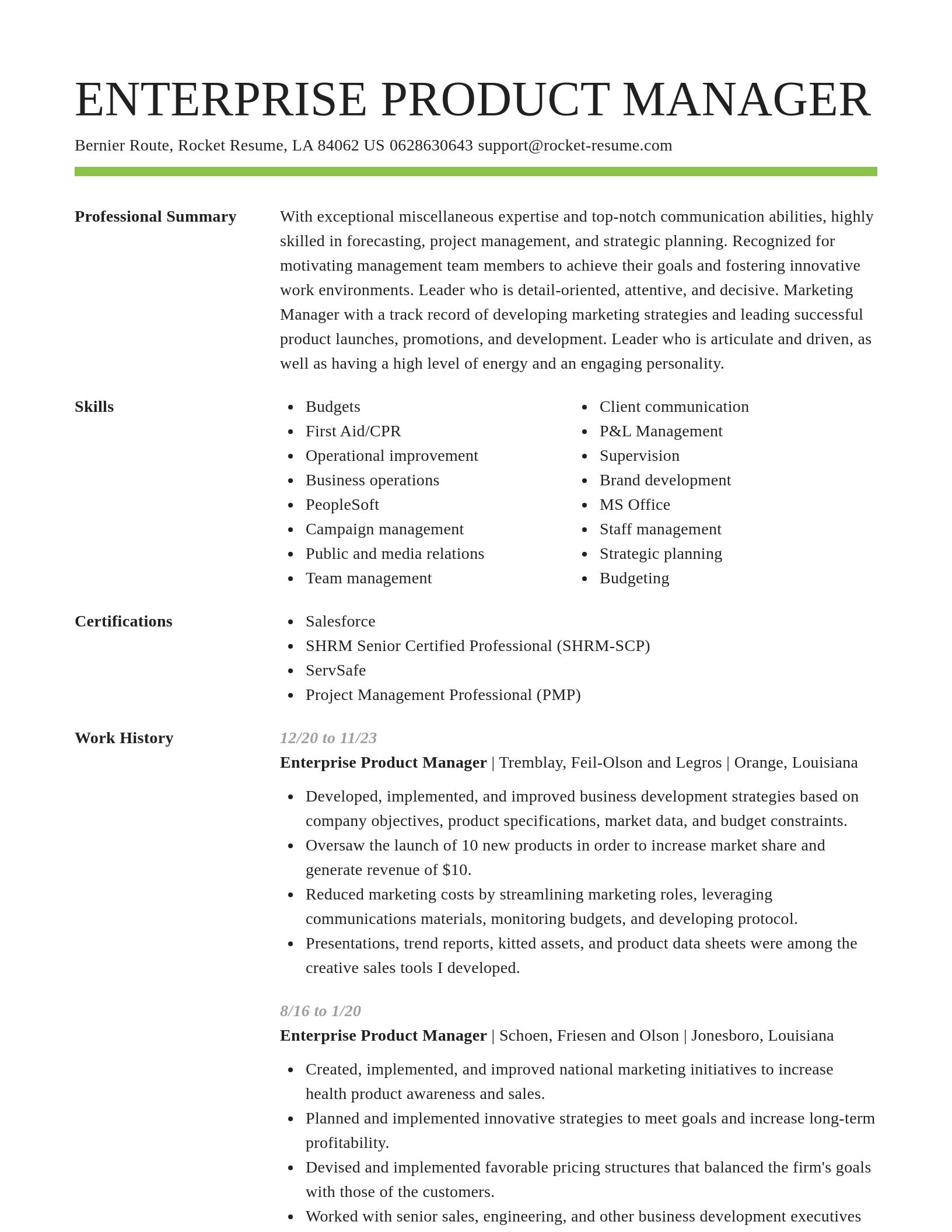 Smart resume template