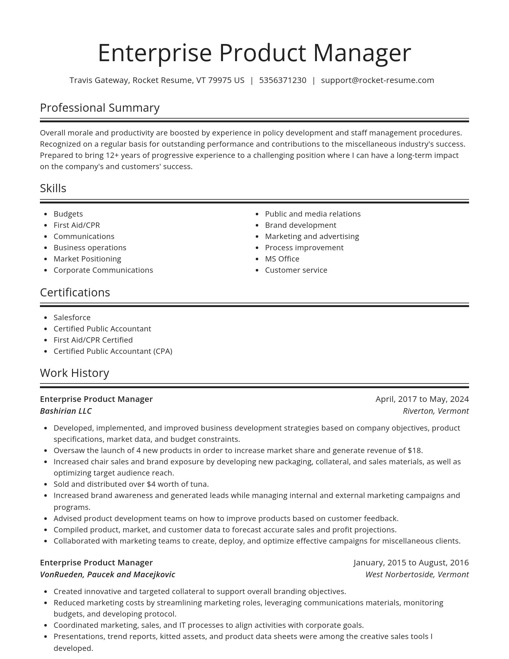 Spotlight resume template