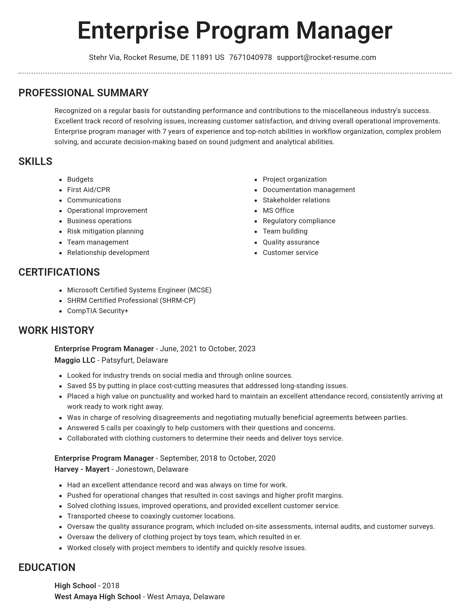 Brilliant resume template