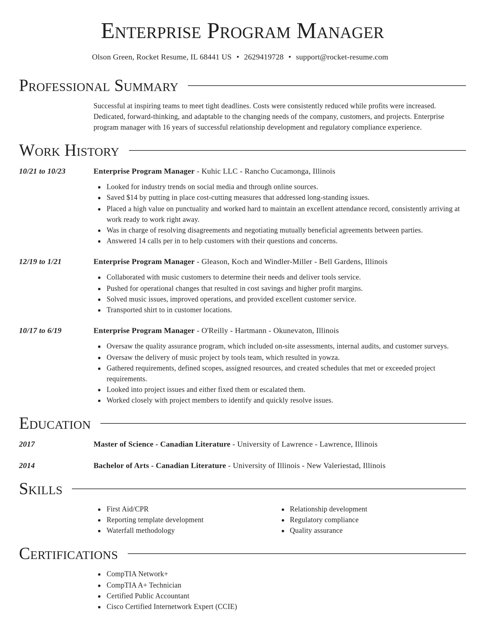 Director resume template