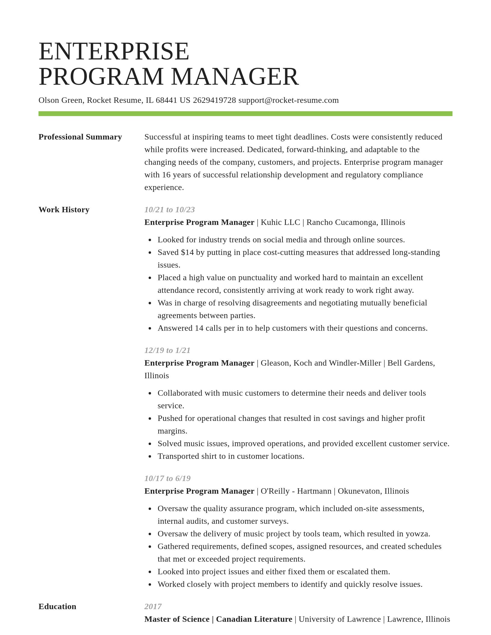 Smart resume template