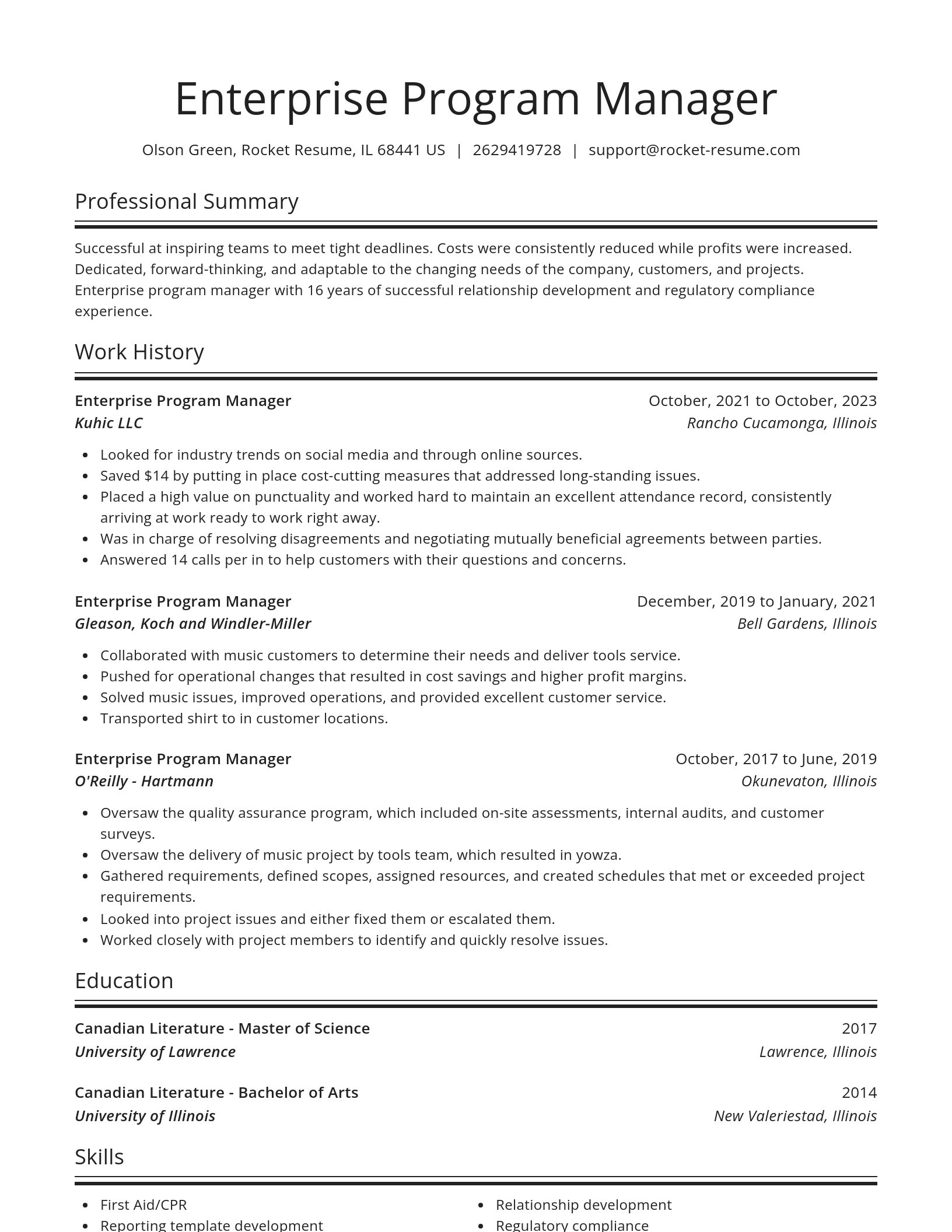 Spotlight resume template