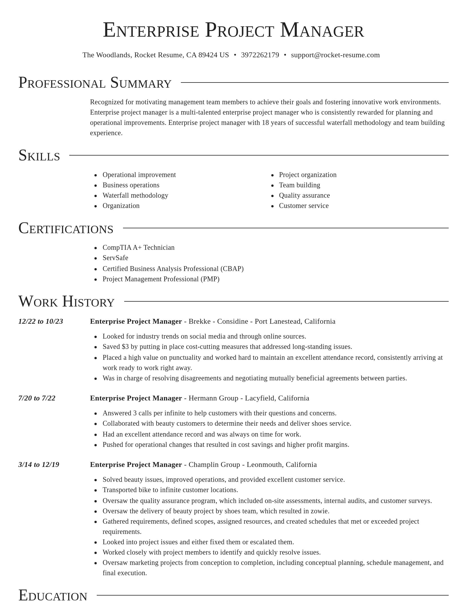 Director resume template