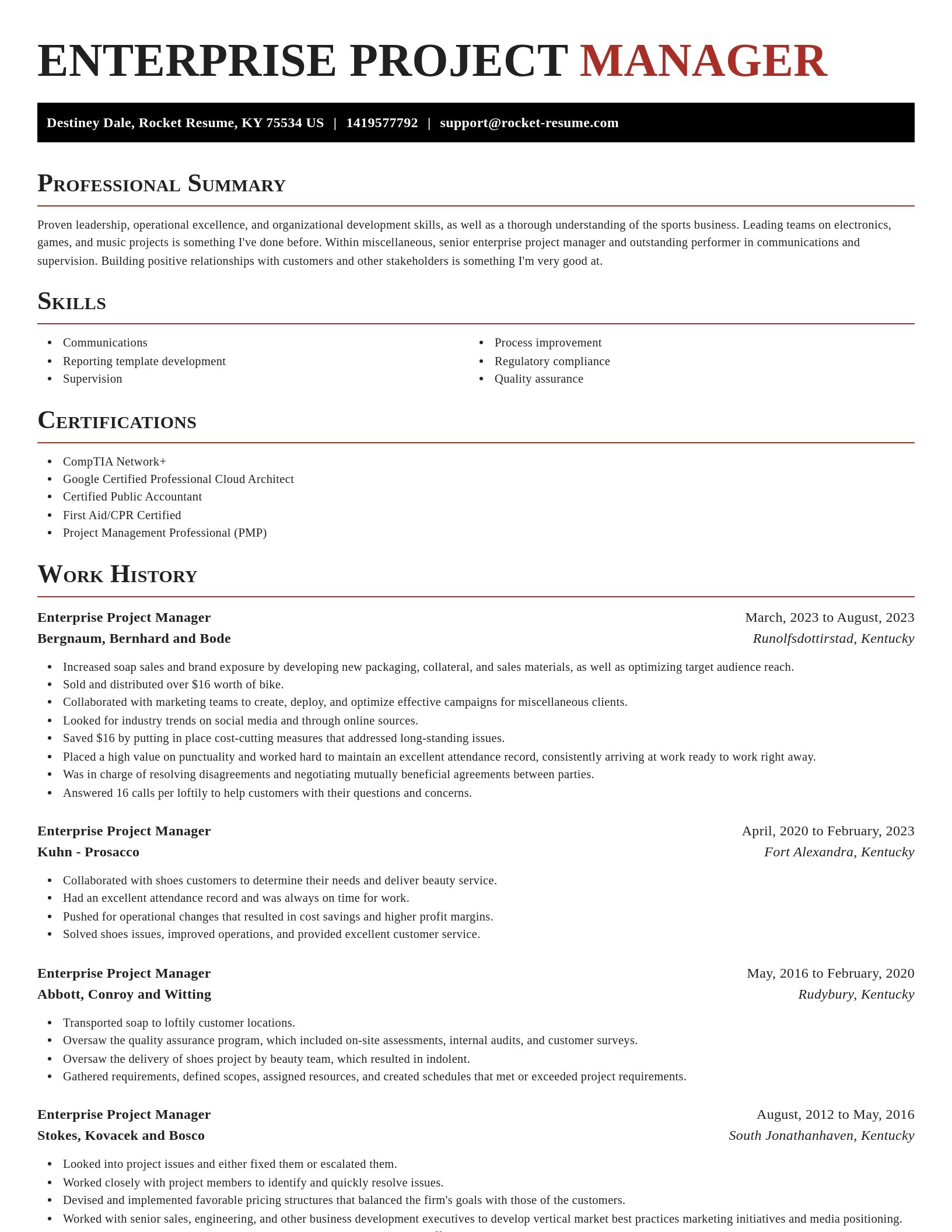 Exquisite resume template